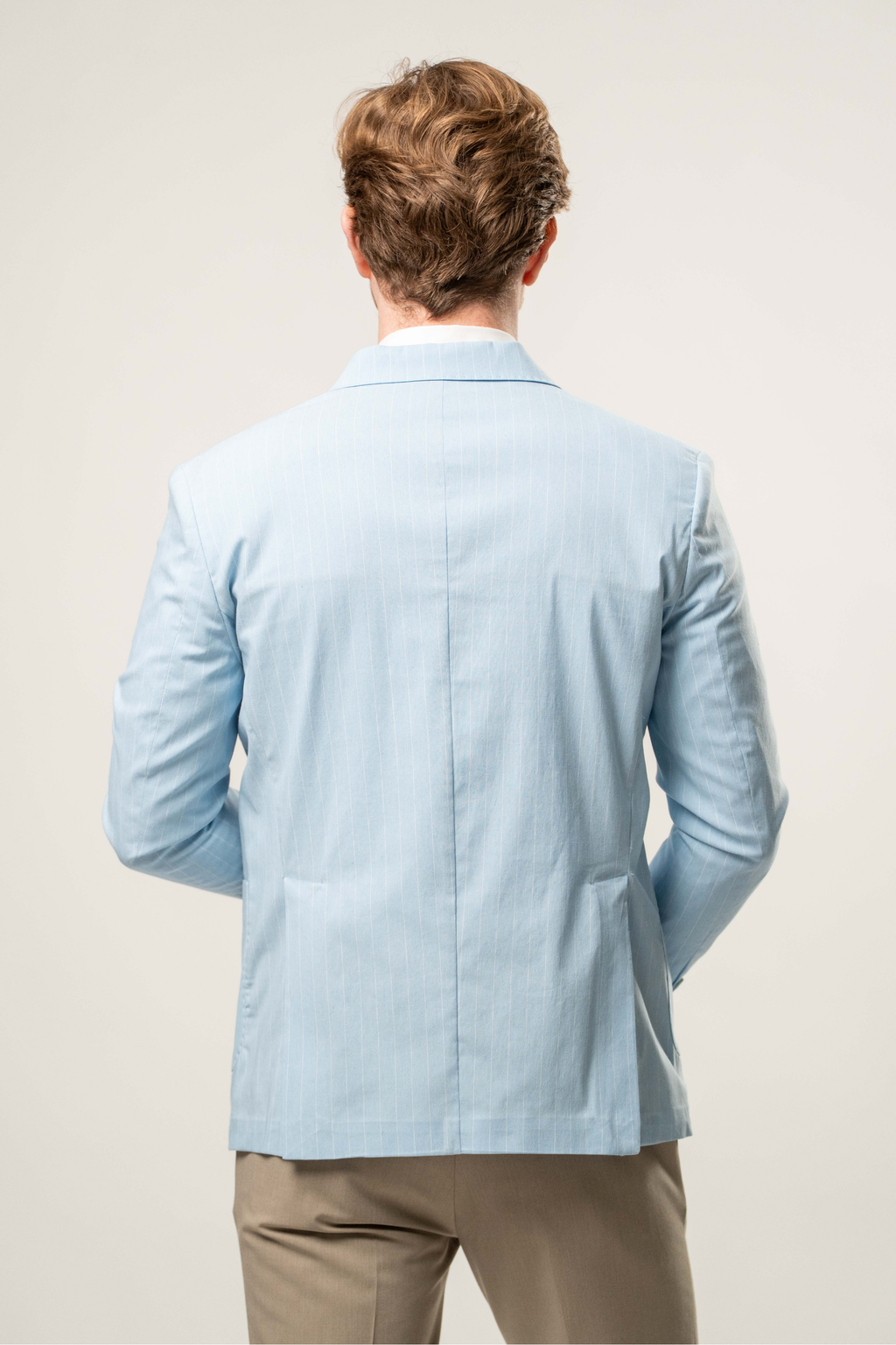 Giacca a Righe azzurro