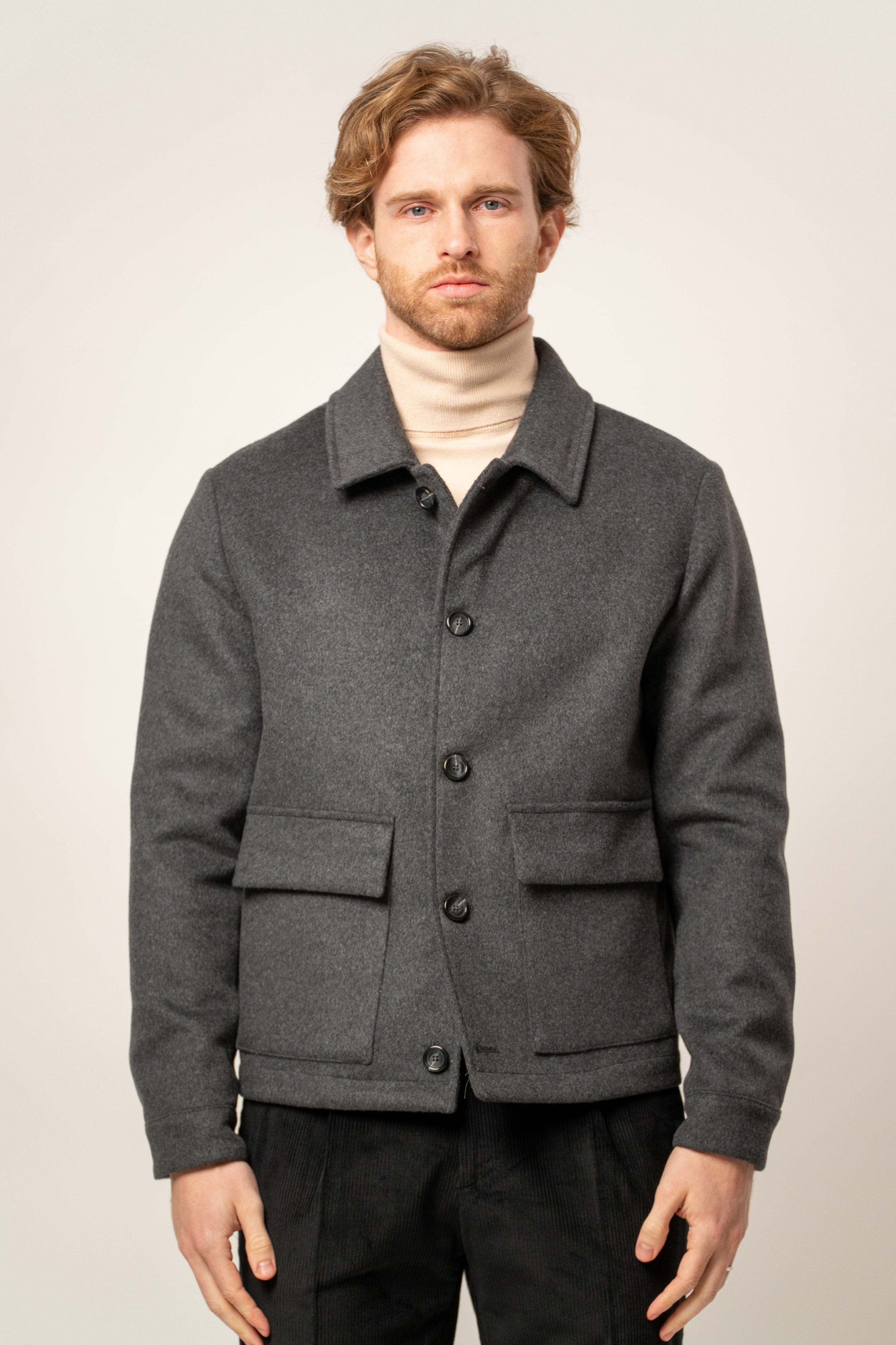 Giubbino tasconi in misto lana – Karl Mommoo