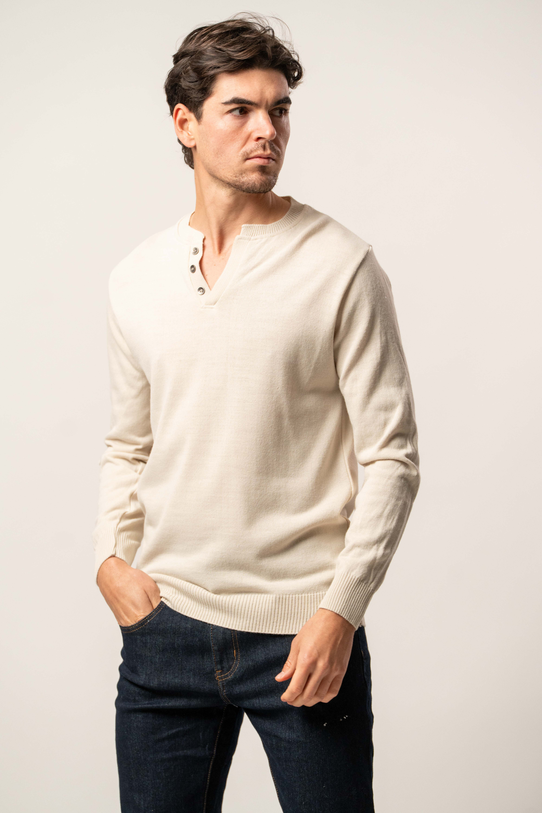 Maglia mezza zip con bottoni