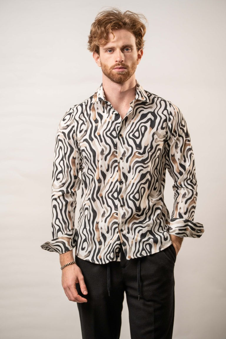 Camicia fantasia optical - Karl Mommoo