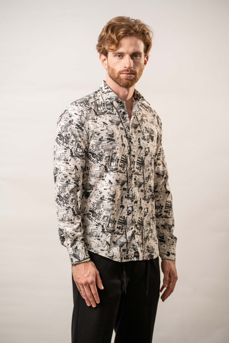 Camicia stampa giornale - Karl Mommoo