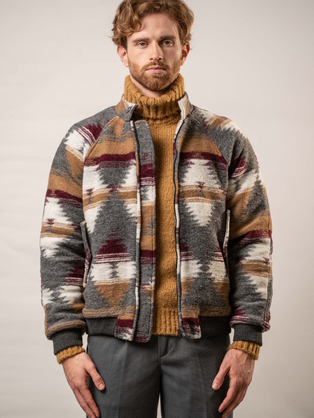 Giubbino fantasia in misto lana – Karl Mommoo