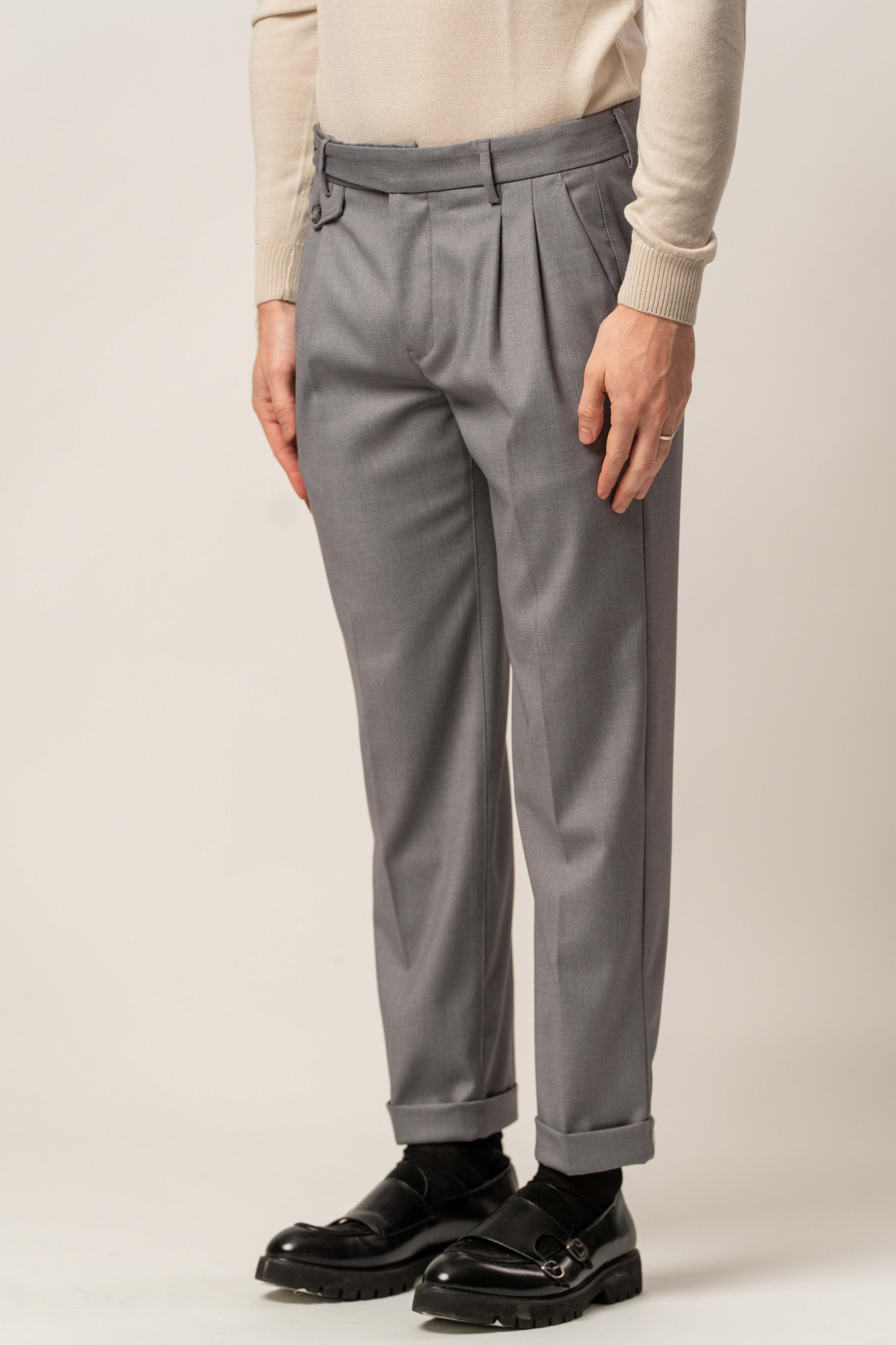 Pantalone gurkha con pence in misto lana sale e pepe – Karl Mommoo