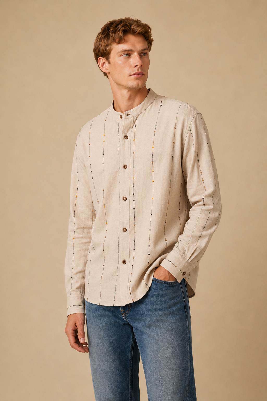 Camicia coreana ricamata