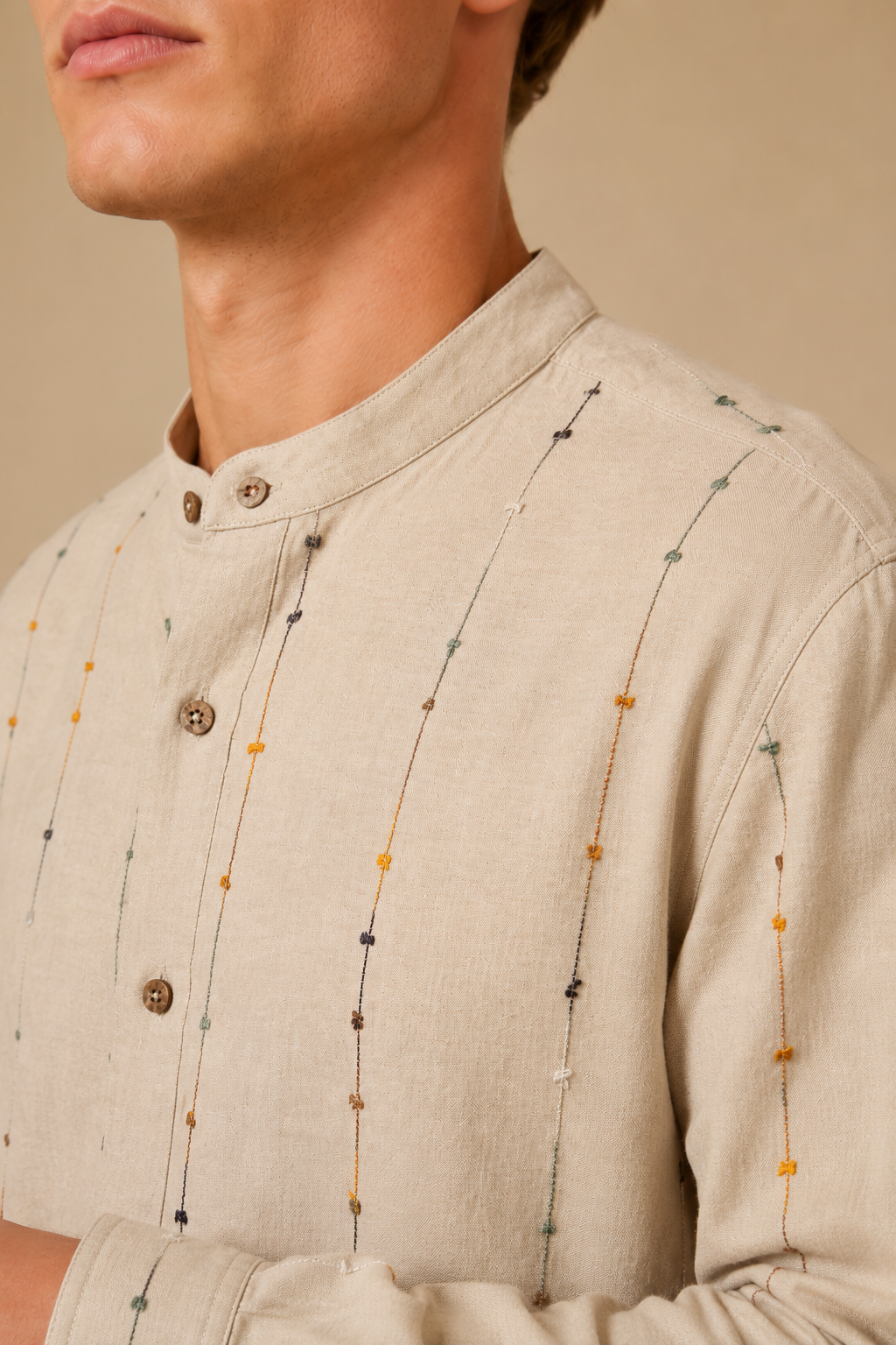 Camicia coreana ricamata