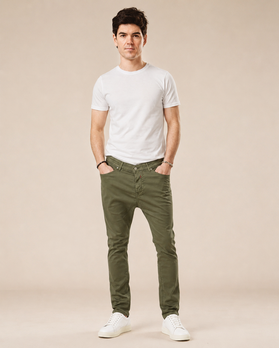 Pantalone cotone slim fit