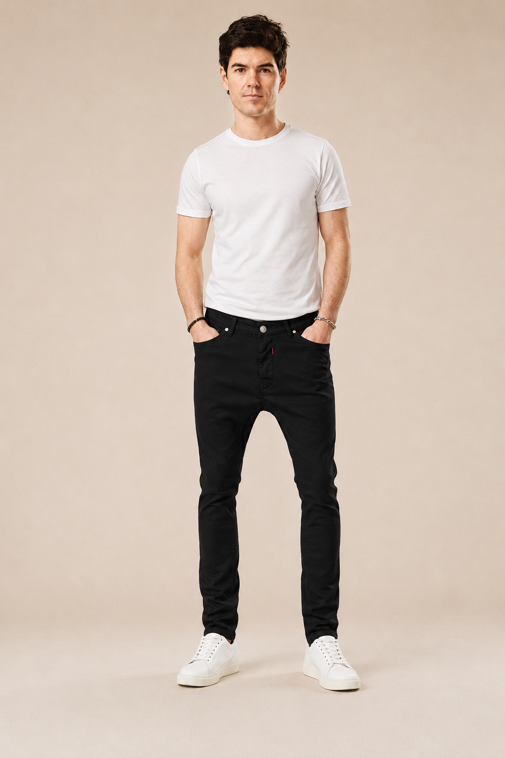 Pantalone cotone slim fit