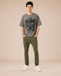 Tee vintage doppia stampa tinta 100% cotone