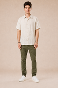 Camicia Lino corta 100% lino lavata