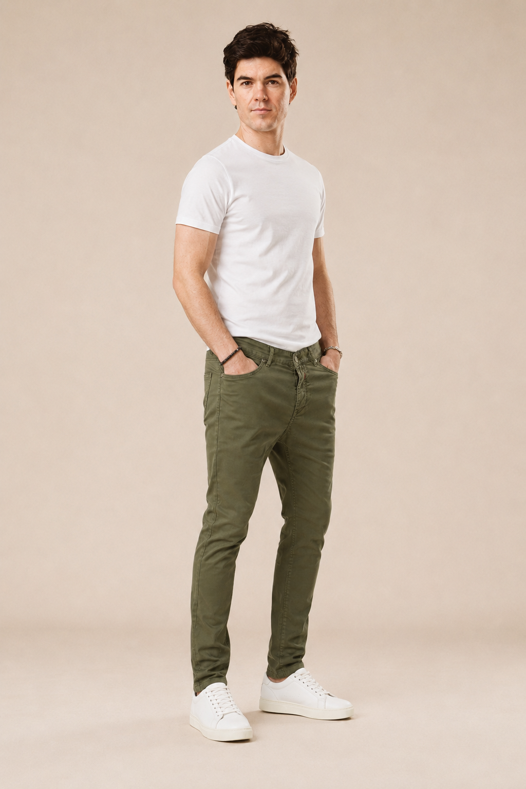 Pantalone cotone slim fit