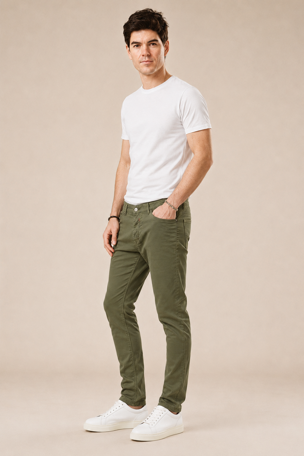 Pantalone cotone slim fit