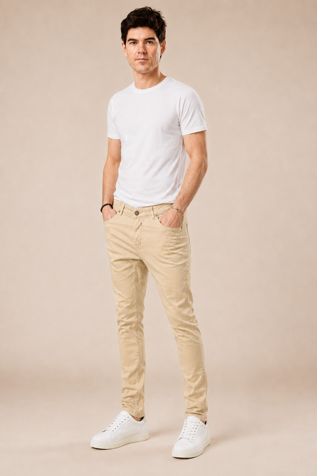 Pantalone cotone slim fit