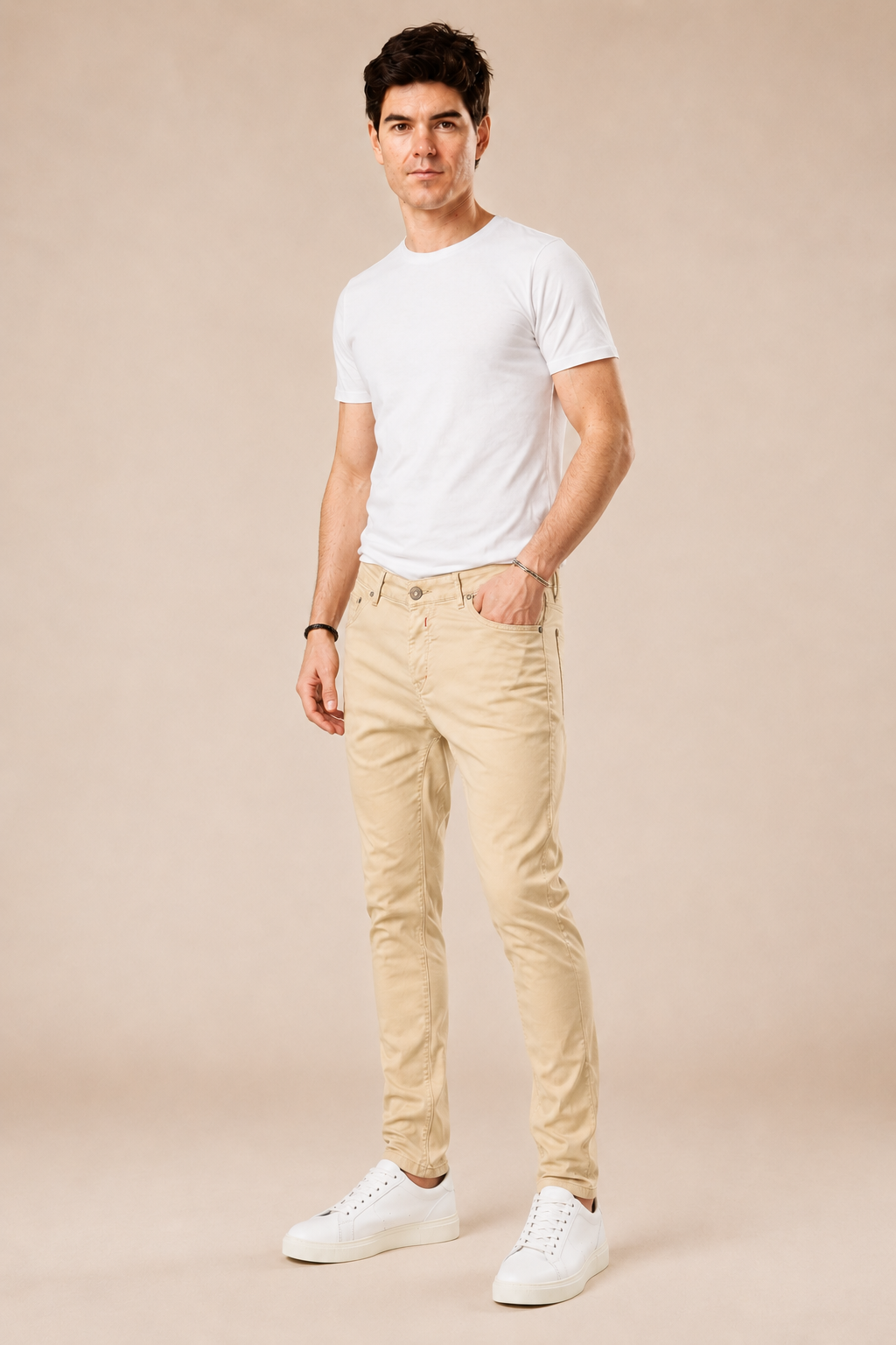 Pantalone cotone slim fit
