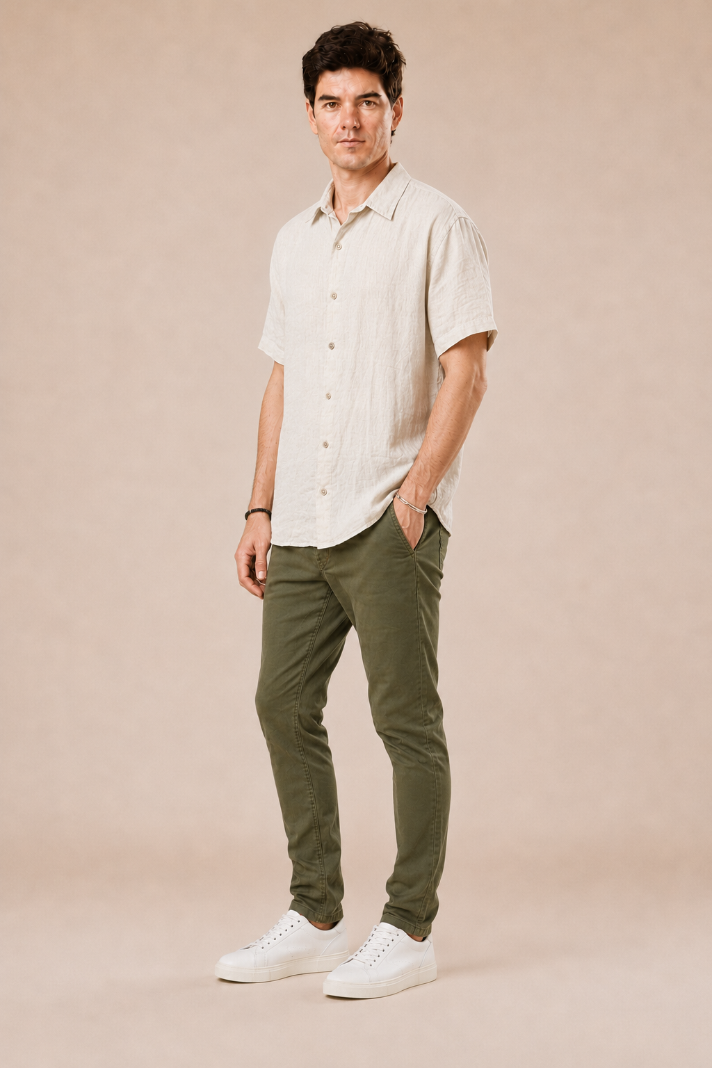 Camicia Lino corta 100% lino lavata