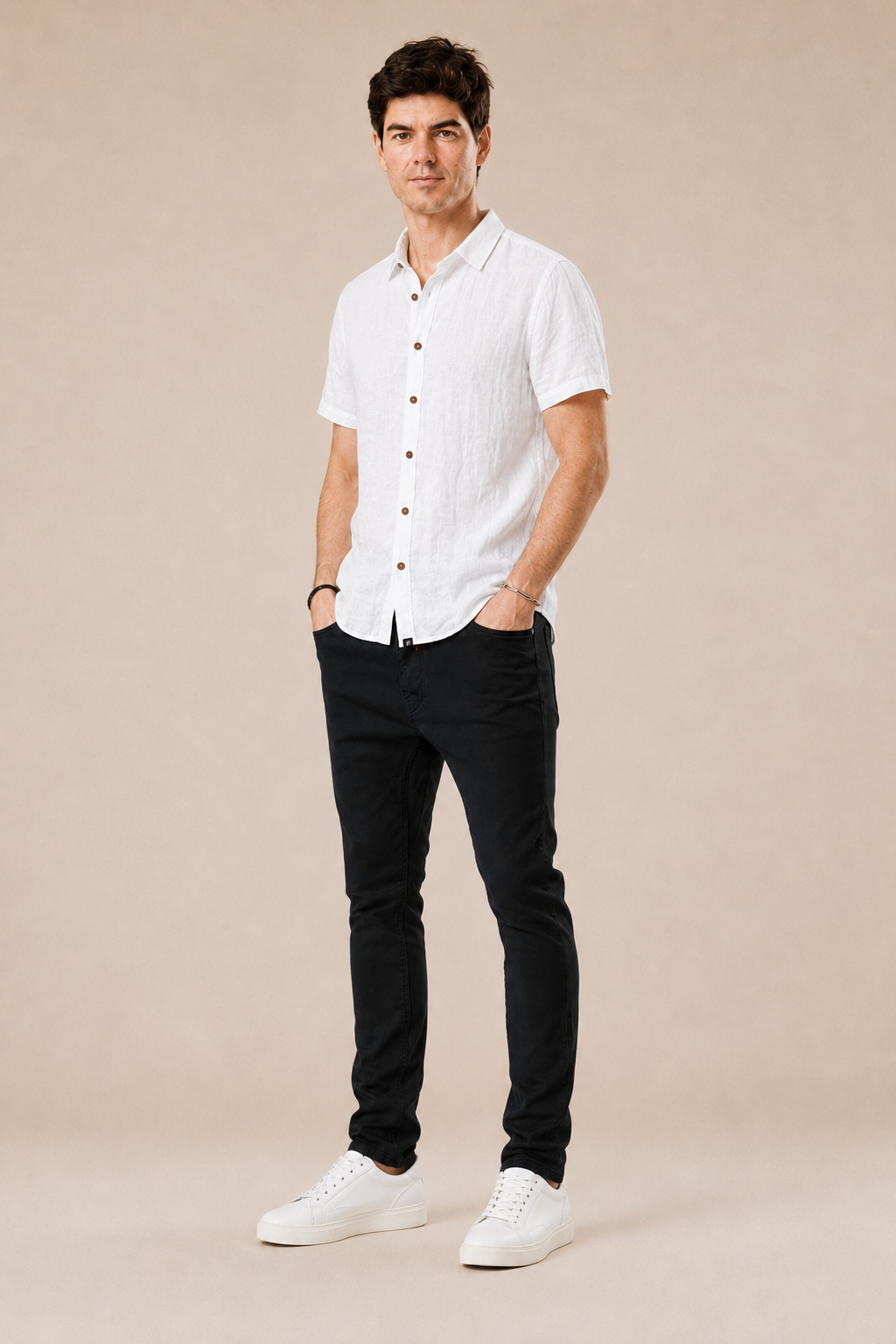 Camicia Lino corta 100% lino lavata