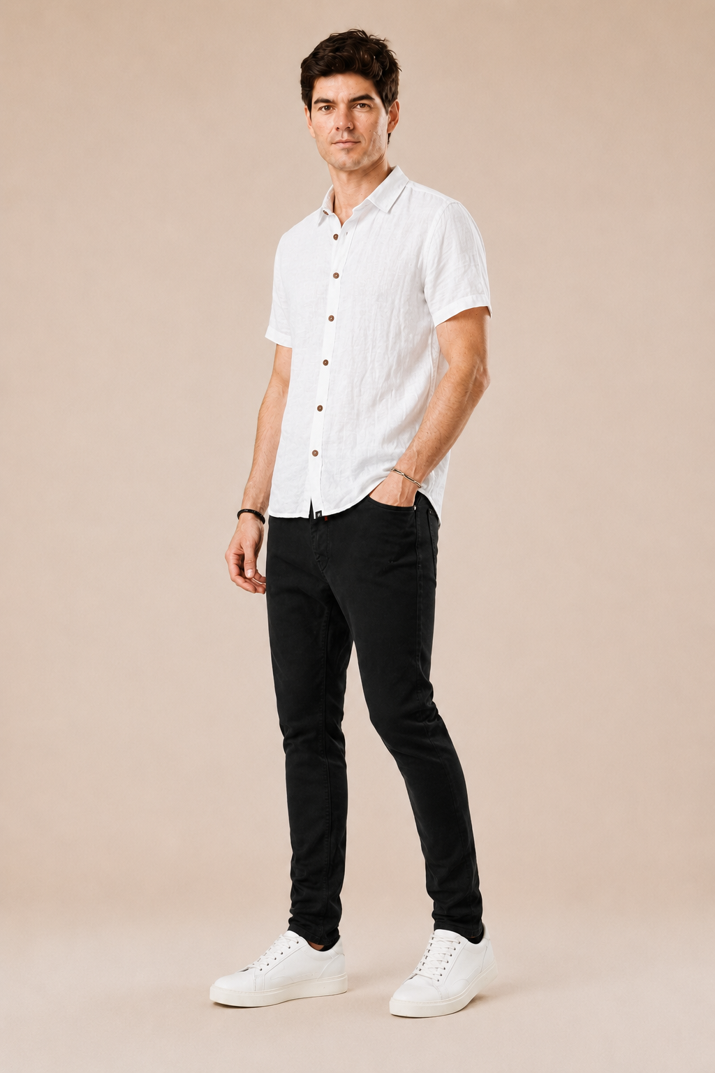 Camicia Lino corta 100% lino lavata