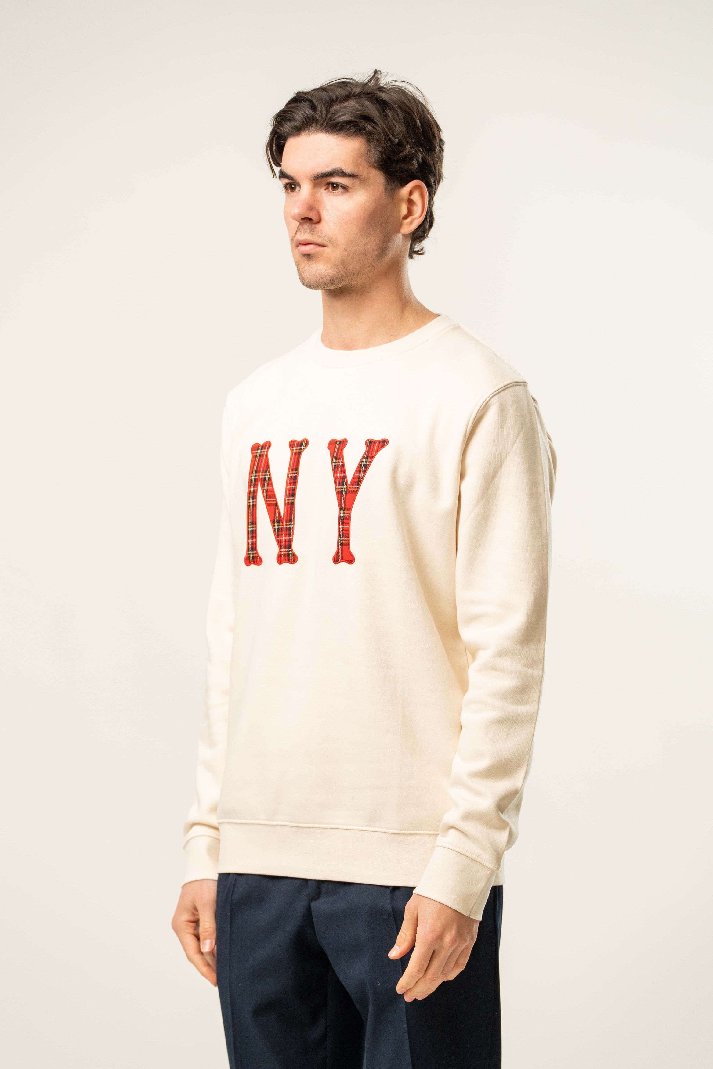 Felpa uomo girocollo con stampa “NY”