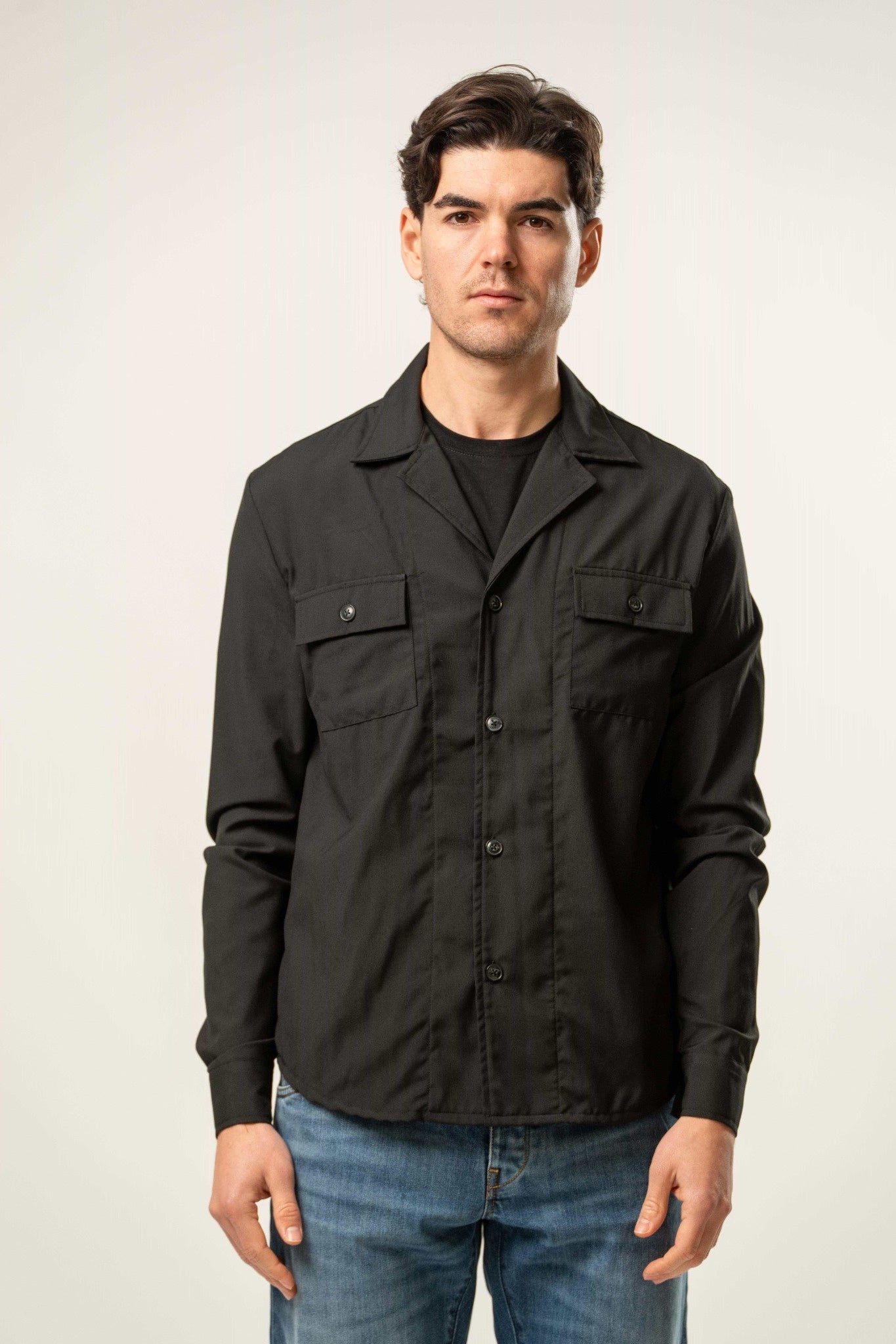 Giacca camicia uomo  nera