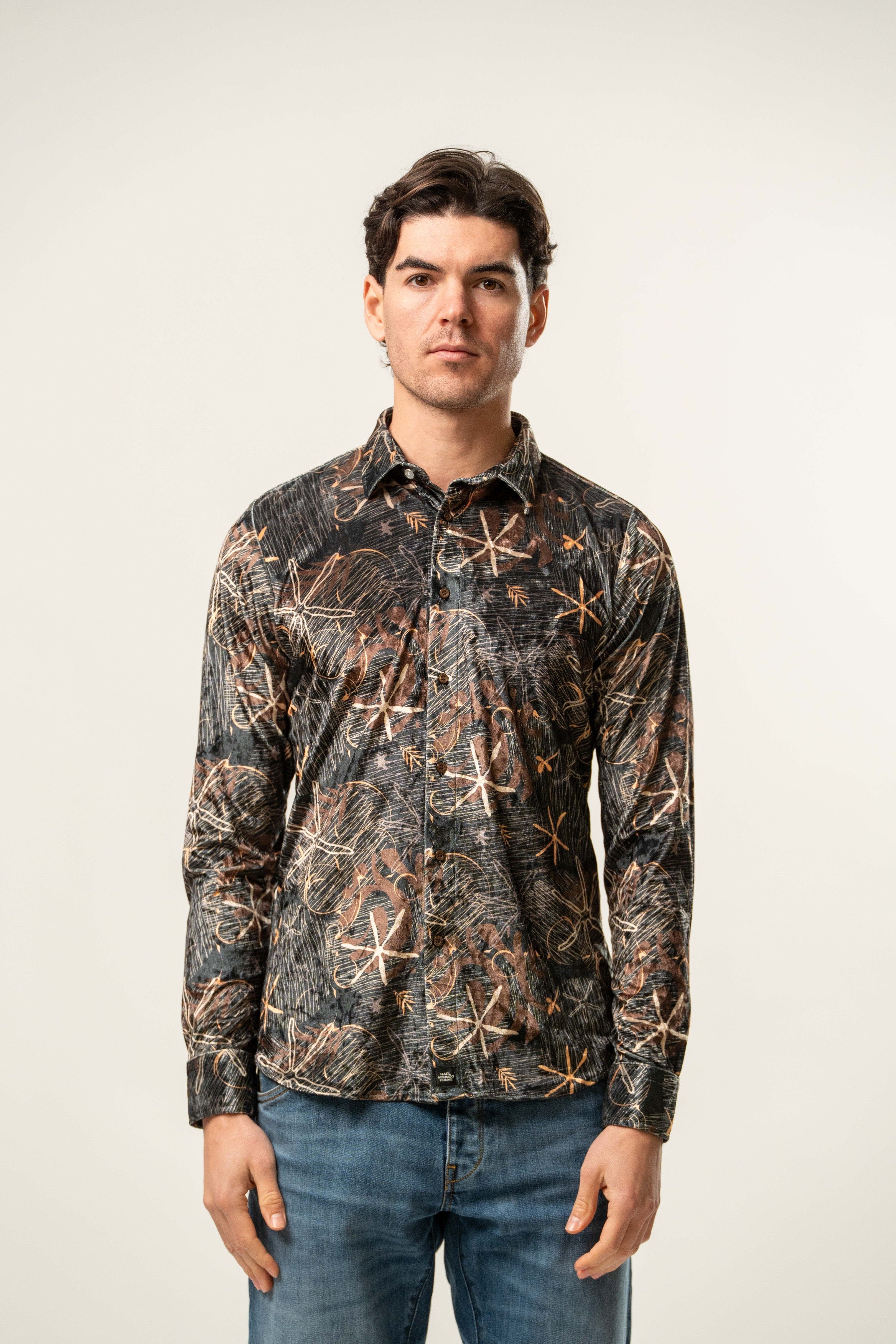 Camicia uomo fantasia astratta