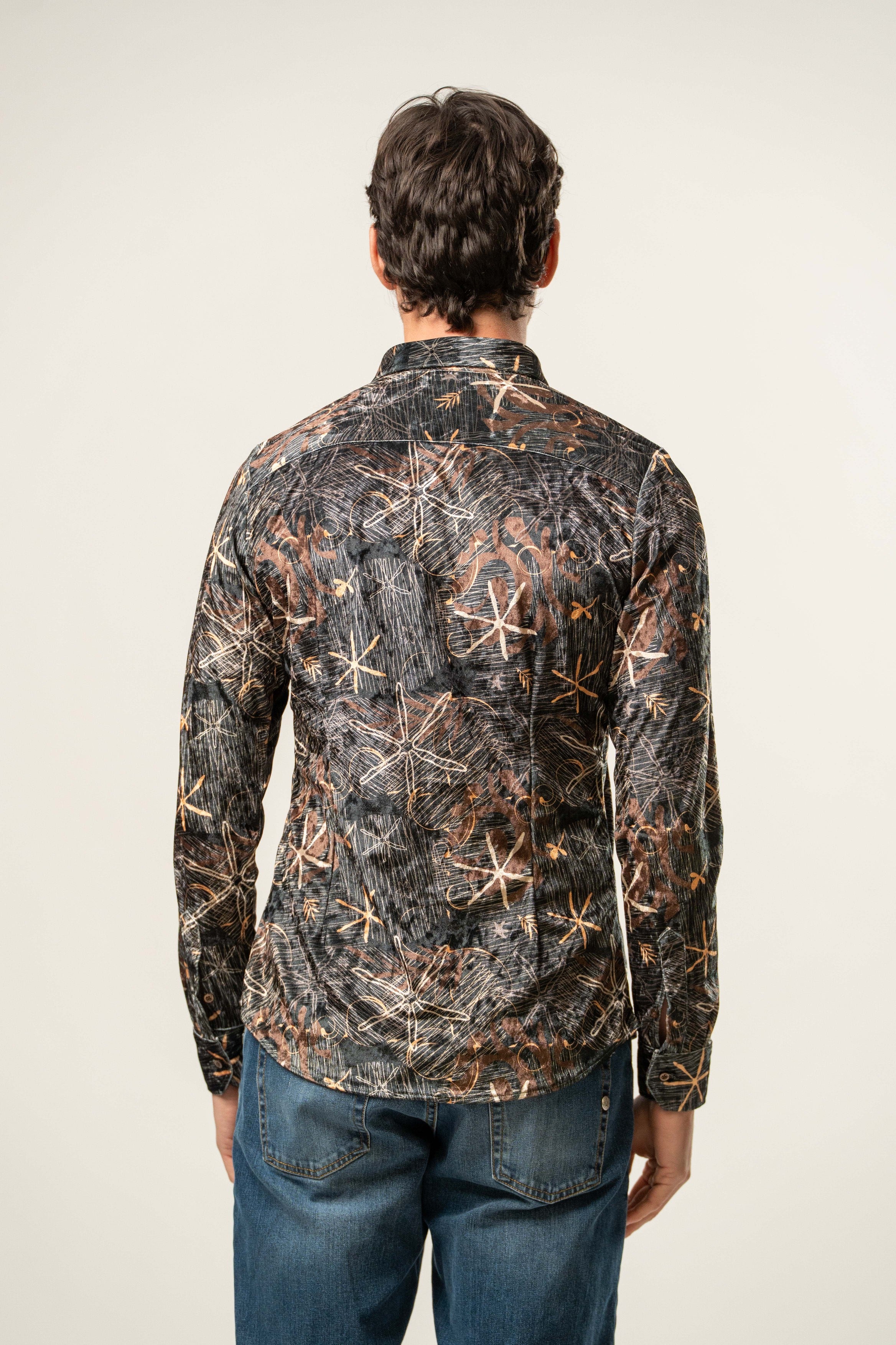 Camicia uomo fantasia astratta