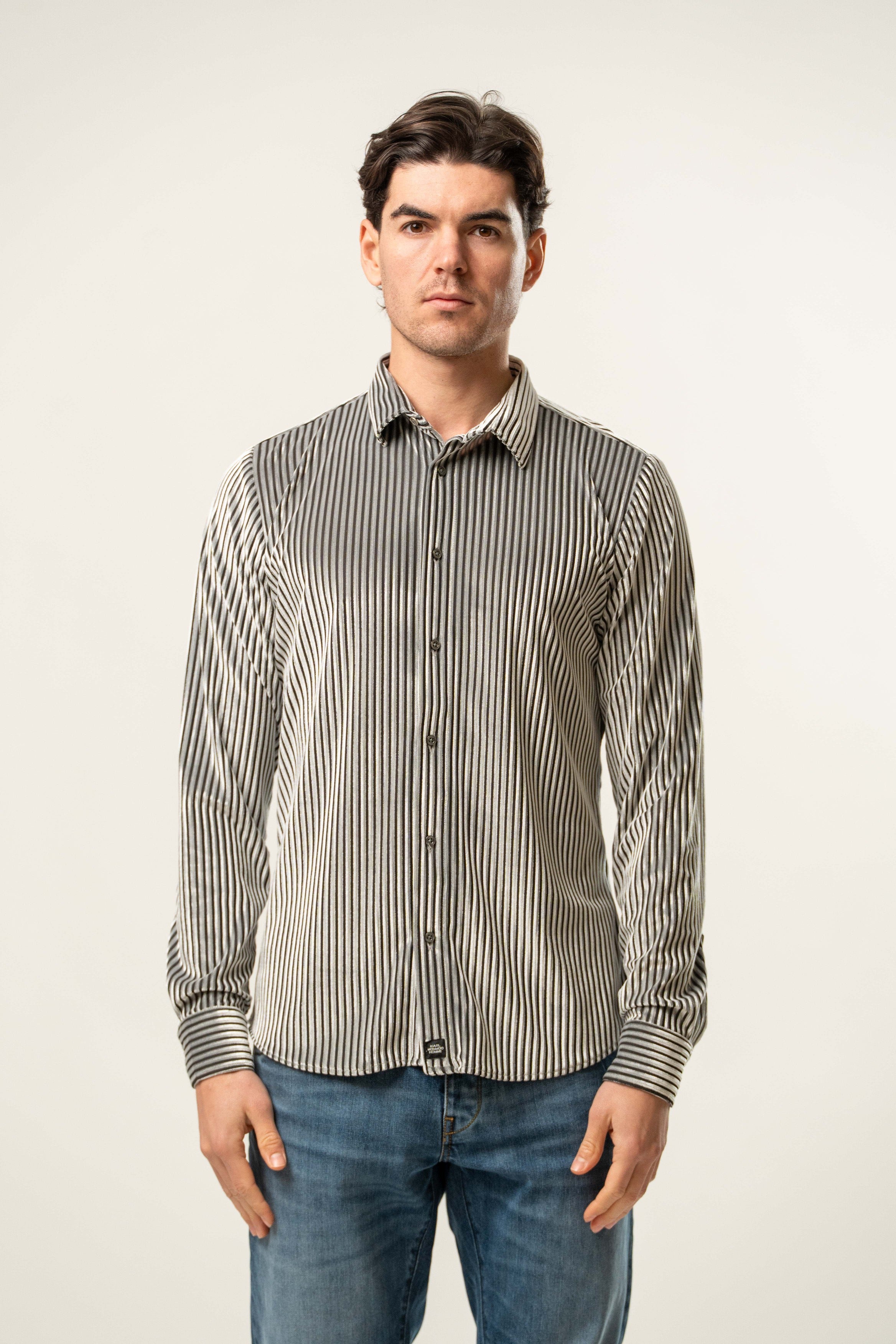 Camicia uomo a righe verticali