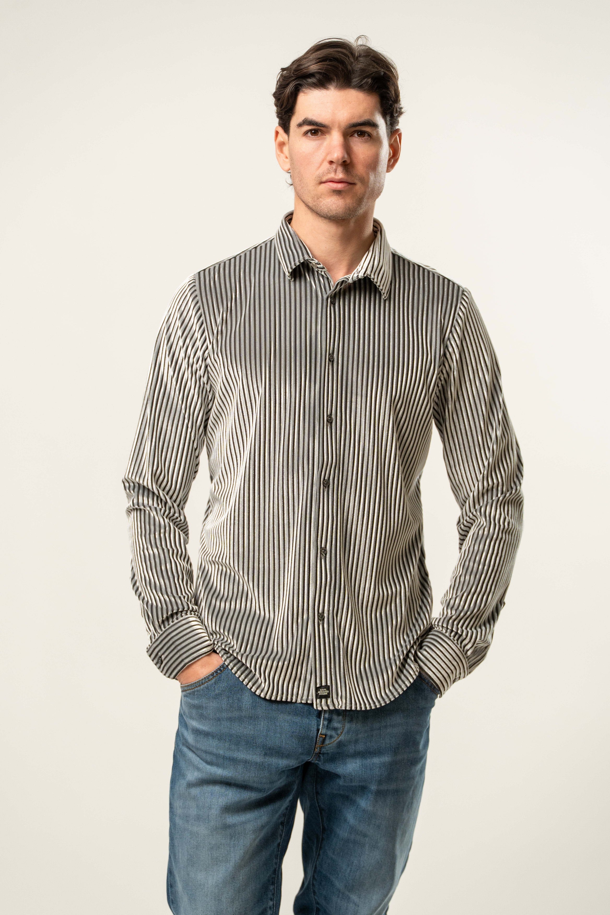 Camicia uomo a righe verticali