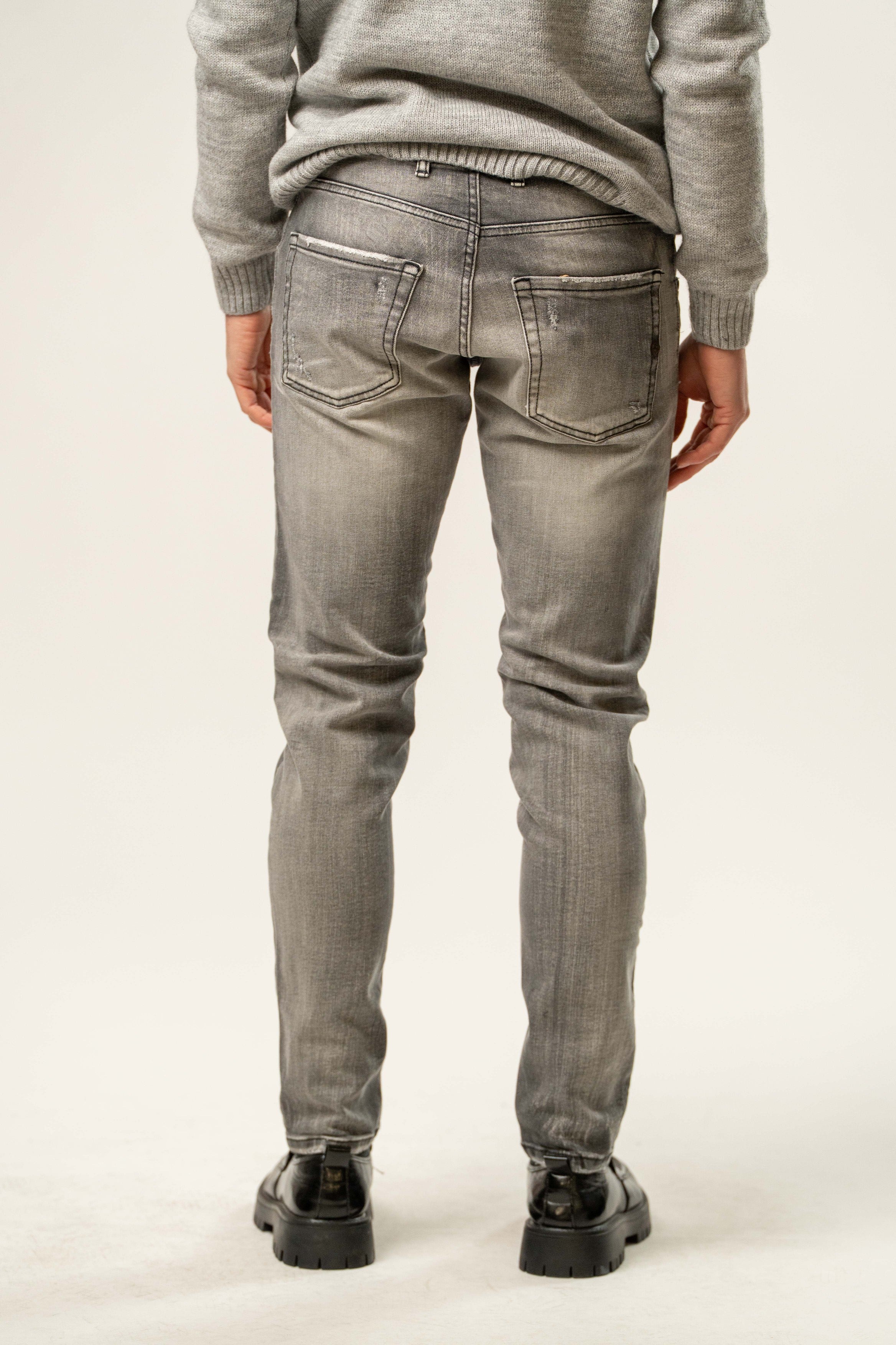 Jeans uomo slim fit effetto used