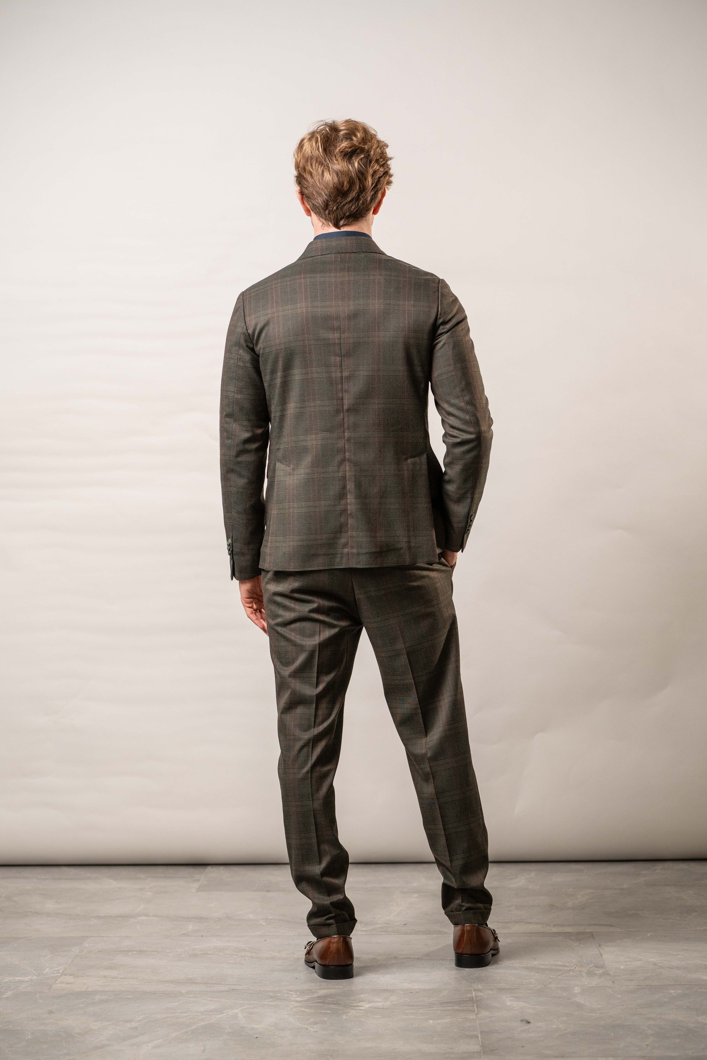 Giacca monopetto a microfantasia in misto lana – Karl Mommoo