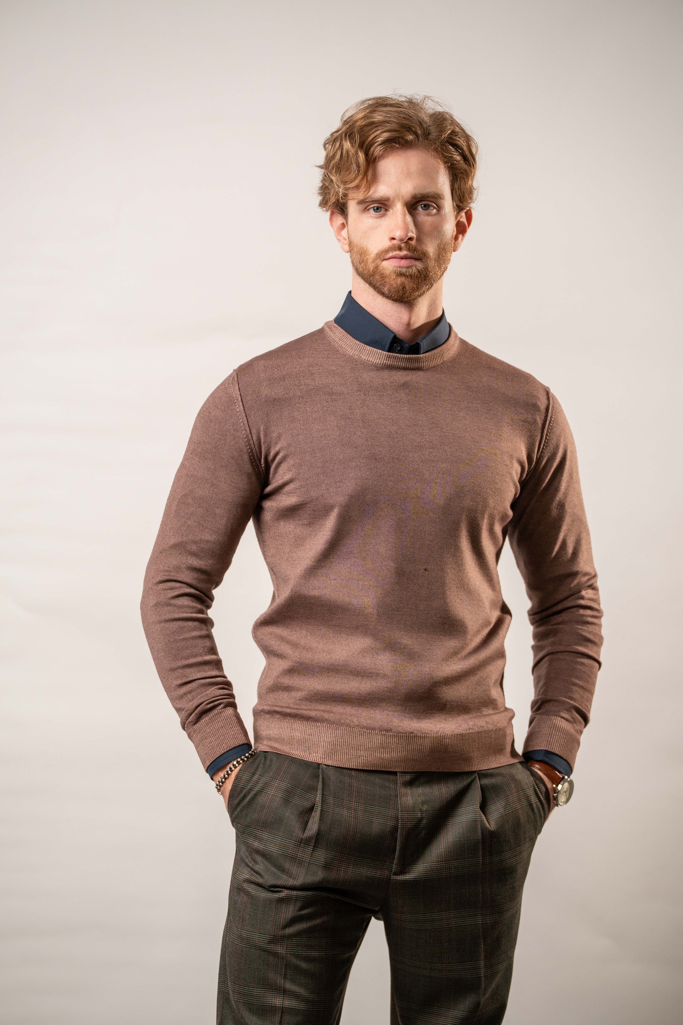 Maglia girocollo in 100% lana merino – Karl Mommoo