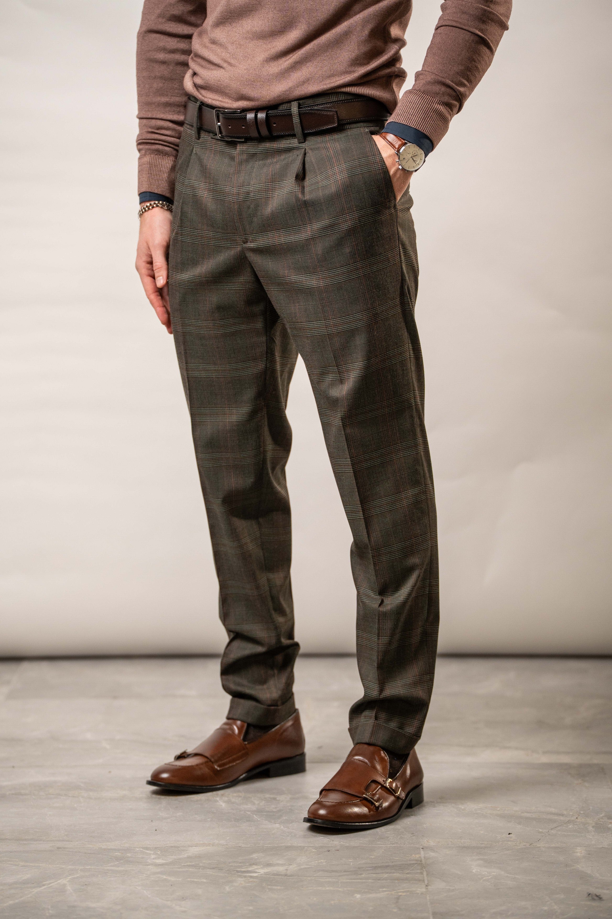 Pantalone a quadri in misto lana – Karl Mommoo