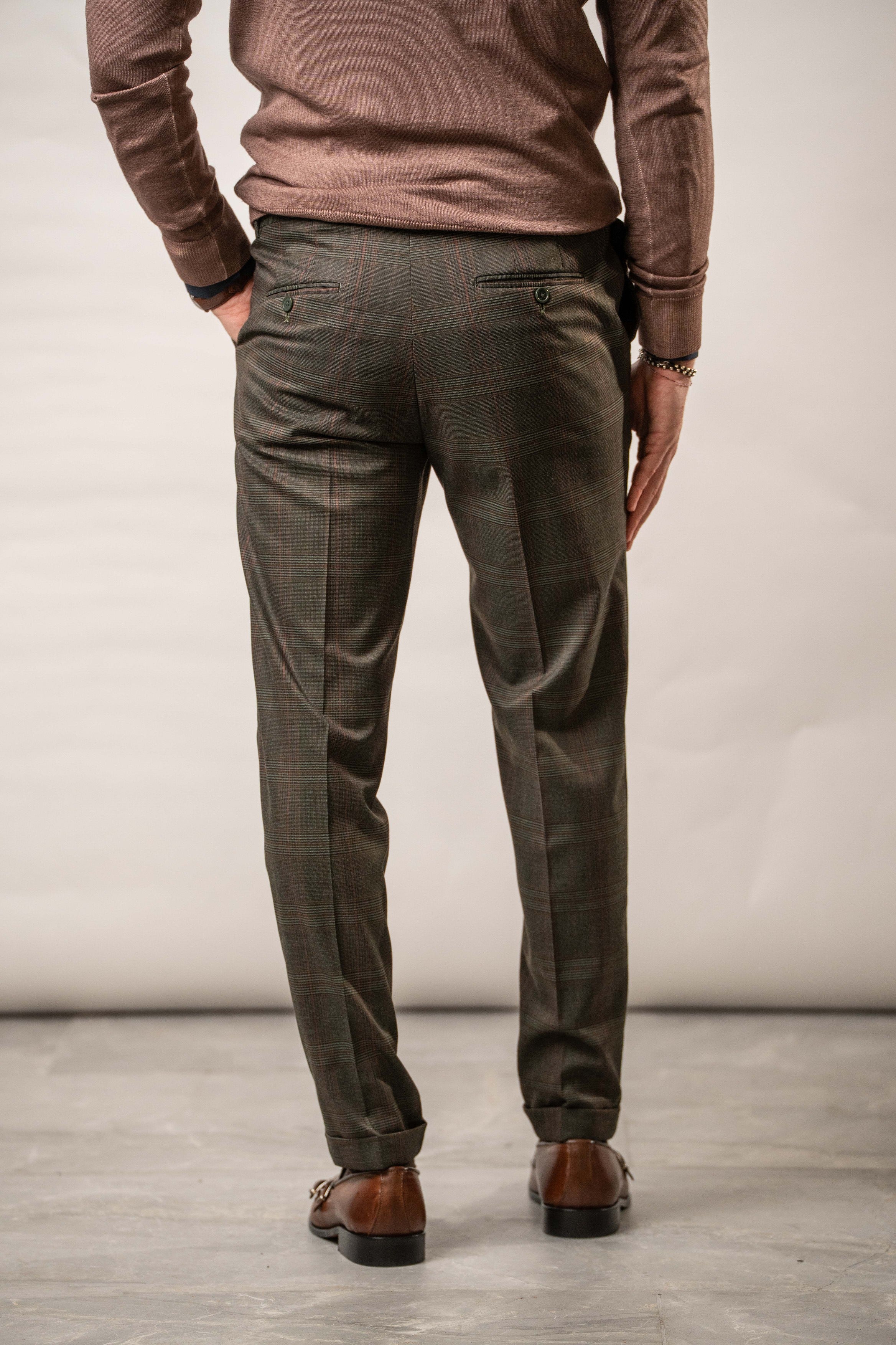 Pantalone a quadri in misto lana – Karl Mommoo