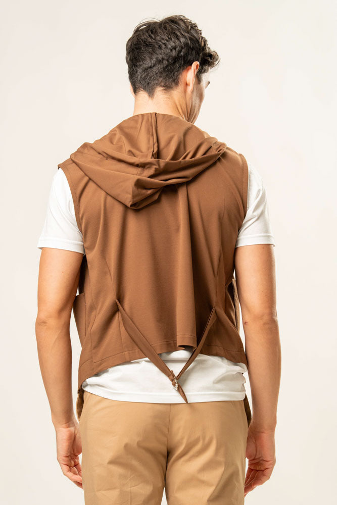 Giacca Smanicata Con Cappuccio