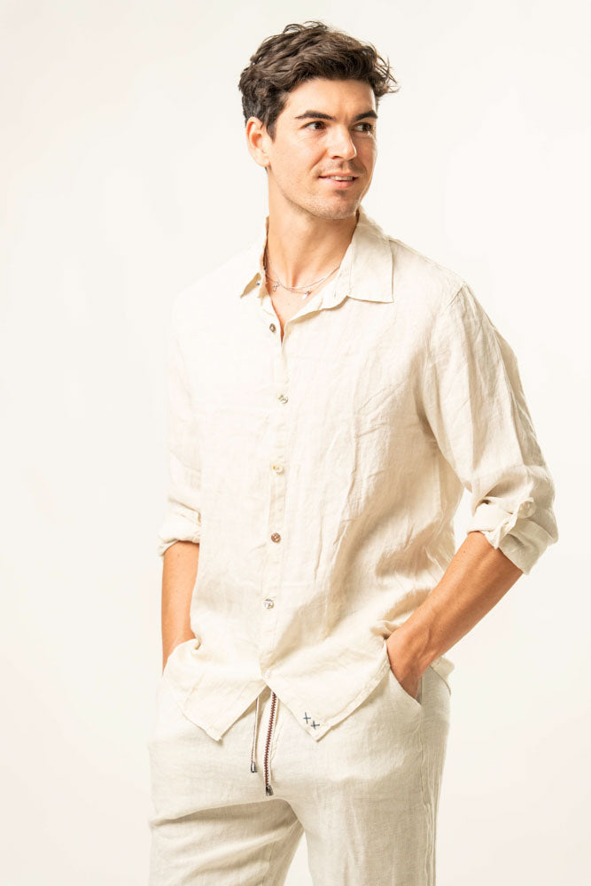 Camicia manica lunga 100% Lino