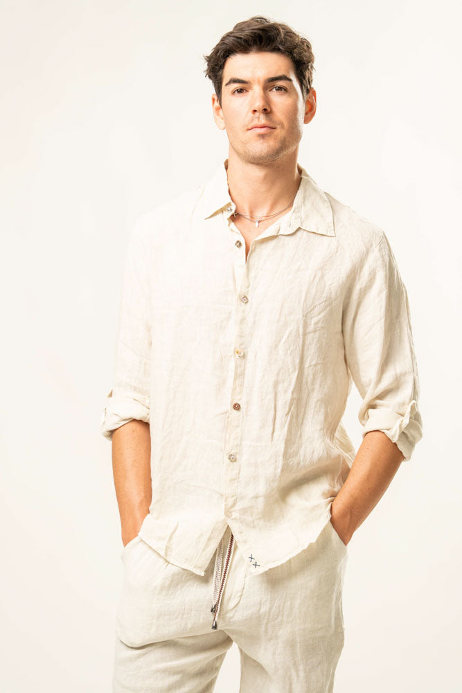Camicia manica lunga 100% Lino