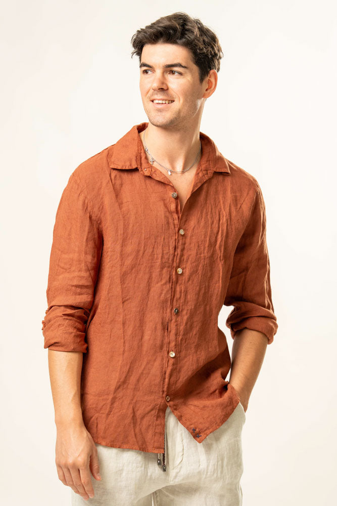 Camicia manica lunga  100% Lino