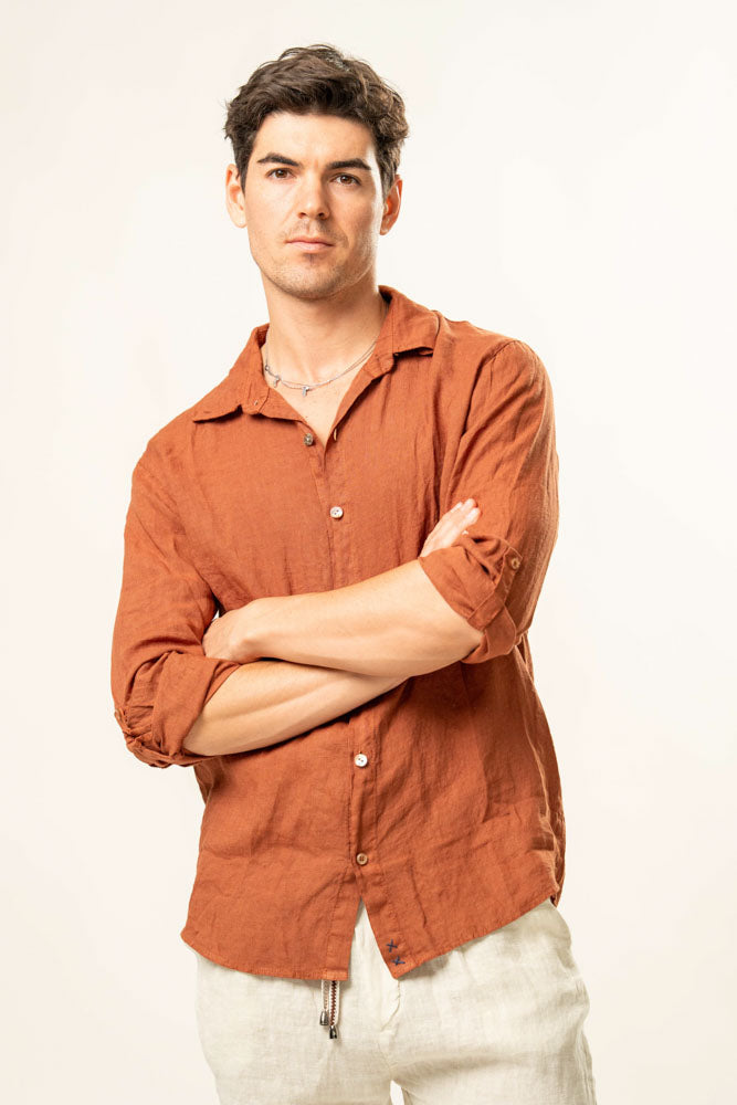 Camicia manica lunga  100% Lino