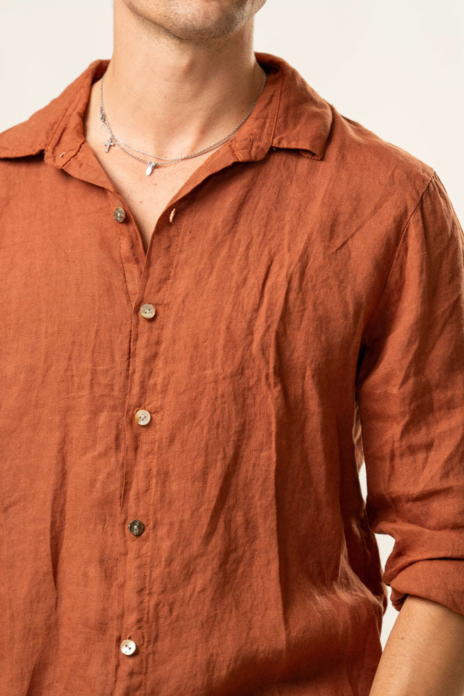 Camicia manica lunga  100% Lino