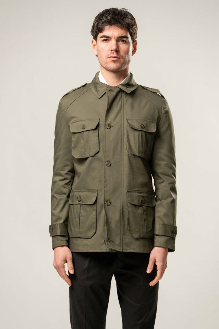 Field Jacket in cotone -VERDE