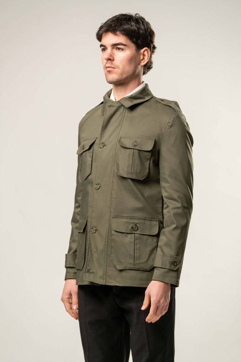Field Jacket in cotone -VERDE