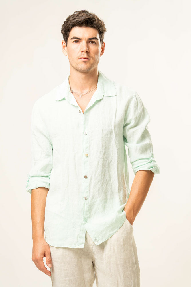 Camicia manica lunga  100% Lino