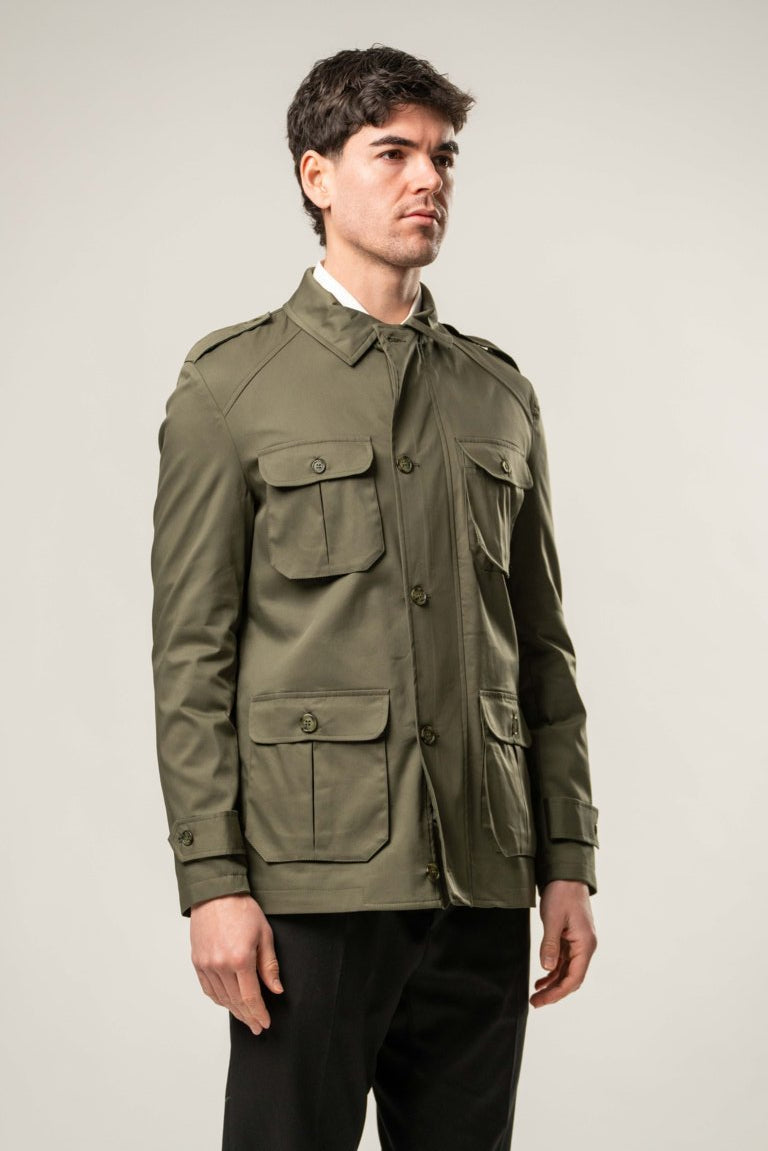 Field Jacket in cotone -VERDE
