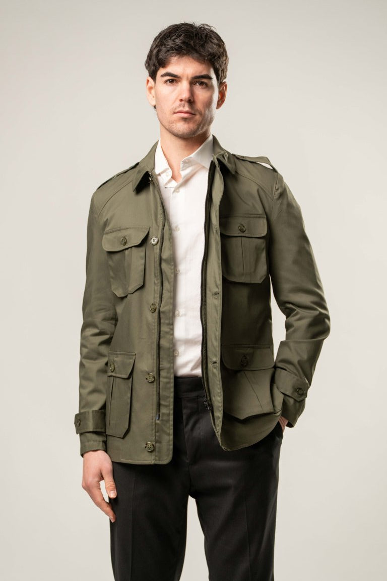 Field Jacket in cotone -VERDE