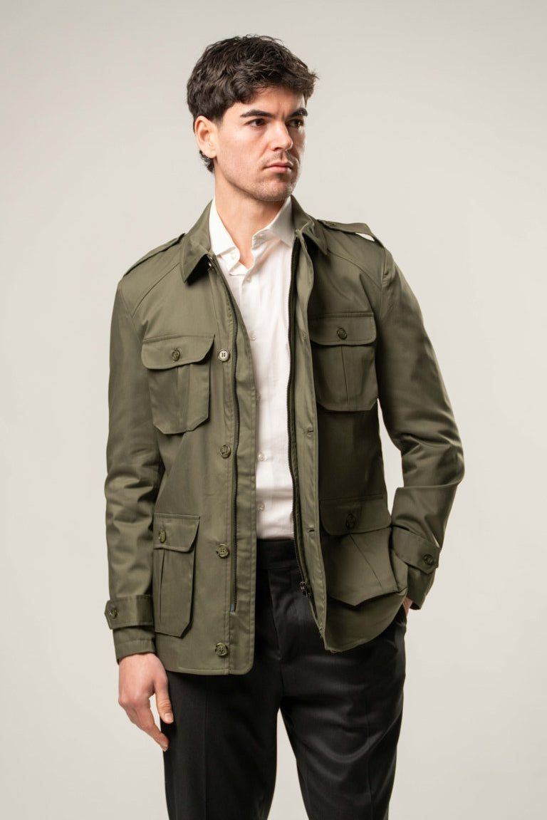 Field Jacket in cotone -VERDE
