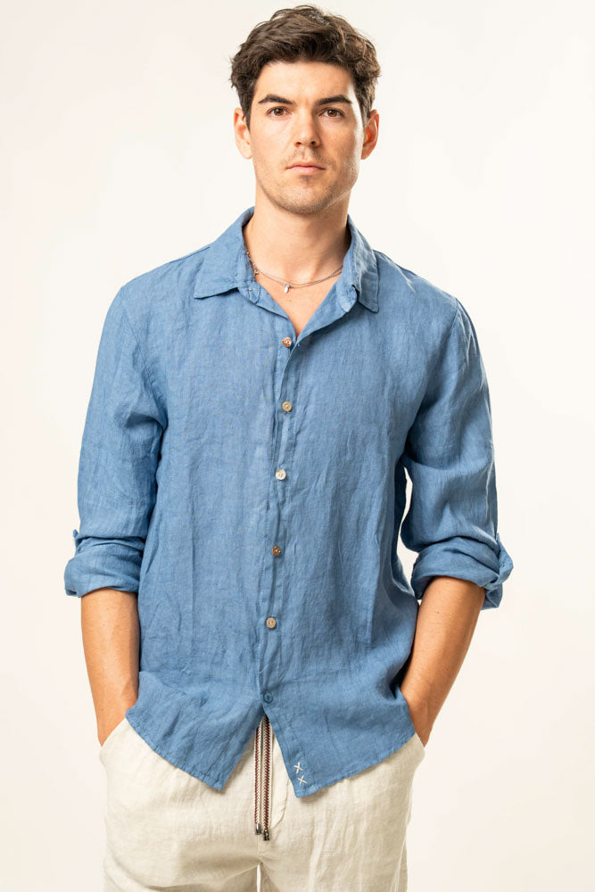 Camicia manica lunga  100% Lino