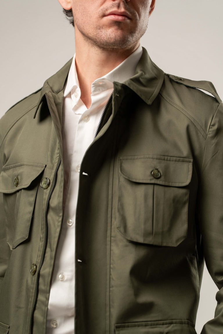 Field Jacket in cotone -VERDE