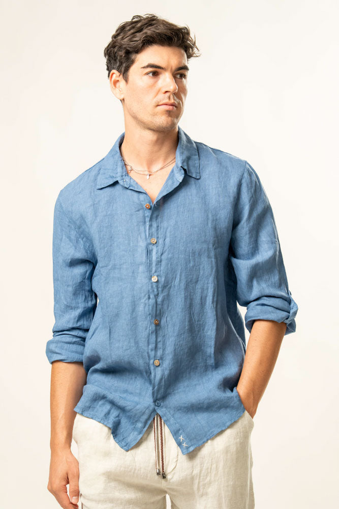 Camicia manica lunga  100% Lino