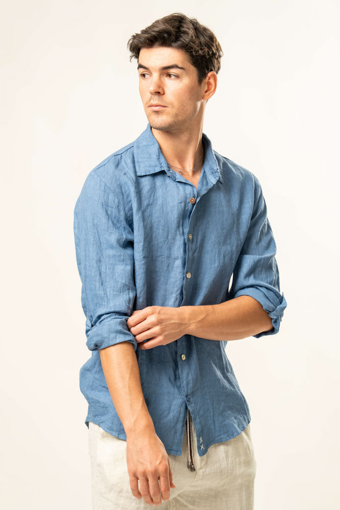 Camicia manica lunga  100% Lino