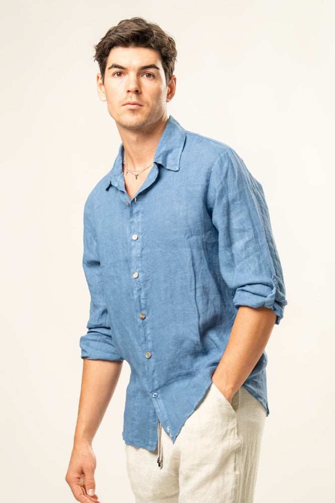 Camicia manica lunga  100% Lino