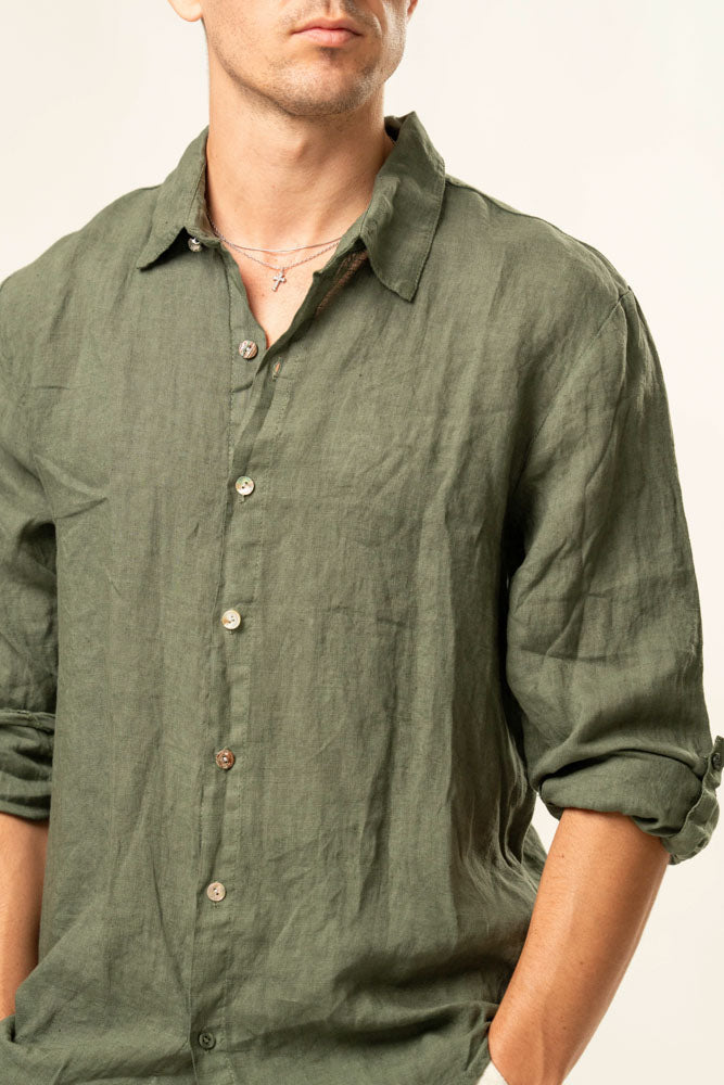 Camicia manica lunga  100% Lino