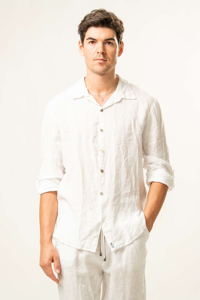 Camicia manica lunga  100% Lino